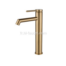 Nouveau robinet de bassin de salle de bain en or de luxe en or brossé